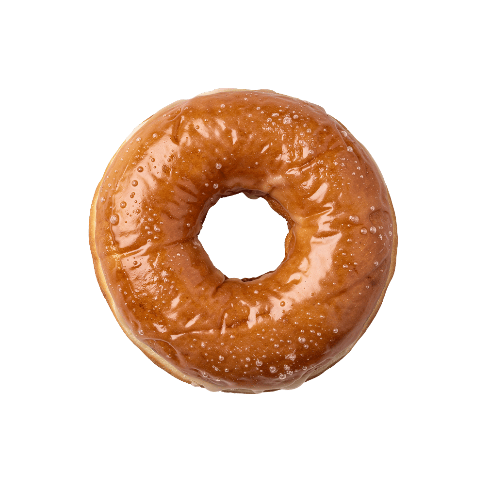 Classic glazed round doughnut