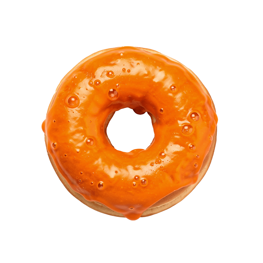 Orange glazed doughnut
