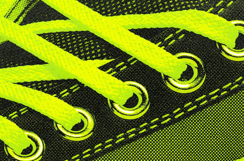 Sneaker laces close-up